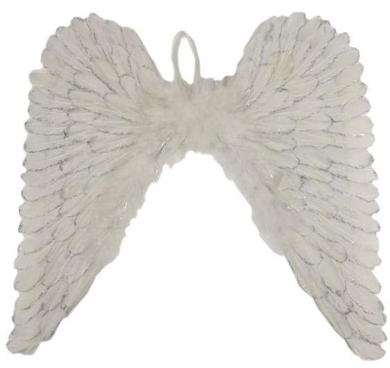 verkoop - attributen - Vleugels - Vleugels wit met zilveren glinsters